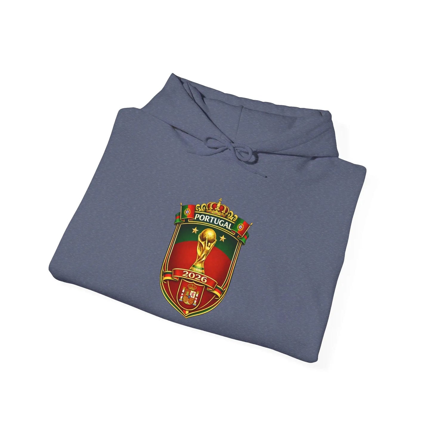 Portugal Football Crest Hoodie — Retro Soccer Emblem Sweatshirt by Printify