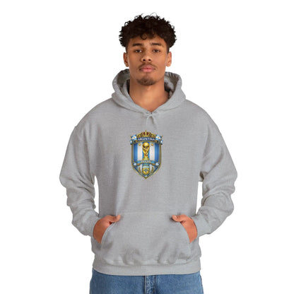 Soccer Trophy Crest Hoodie - Champion Shield Football Pullover by Printify