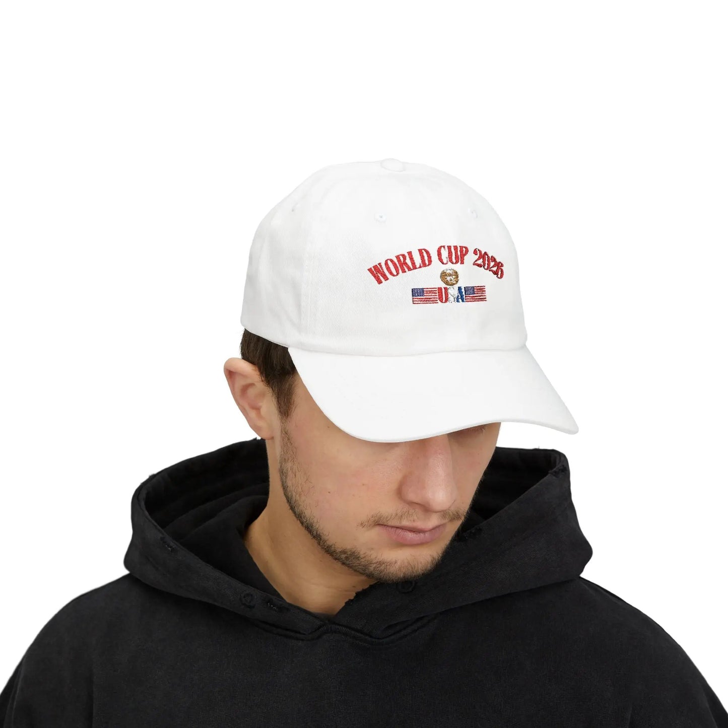 Classic Dad Cap World Cup 2026 USA Soccer Fan Hat With Precurved Visor by Printify