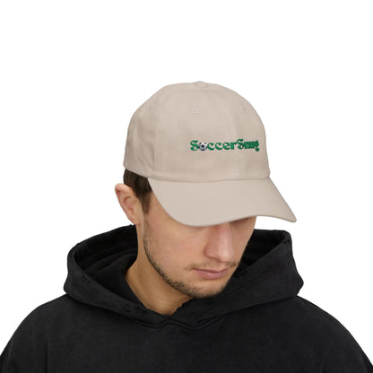 SoccerSnug Embroidered Dad Cap Casual Soccer Fan Baseball Hat by Printify