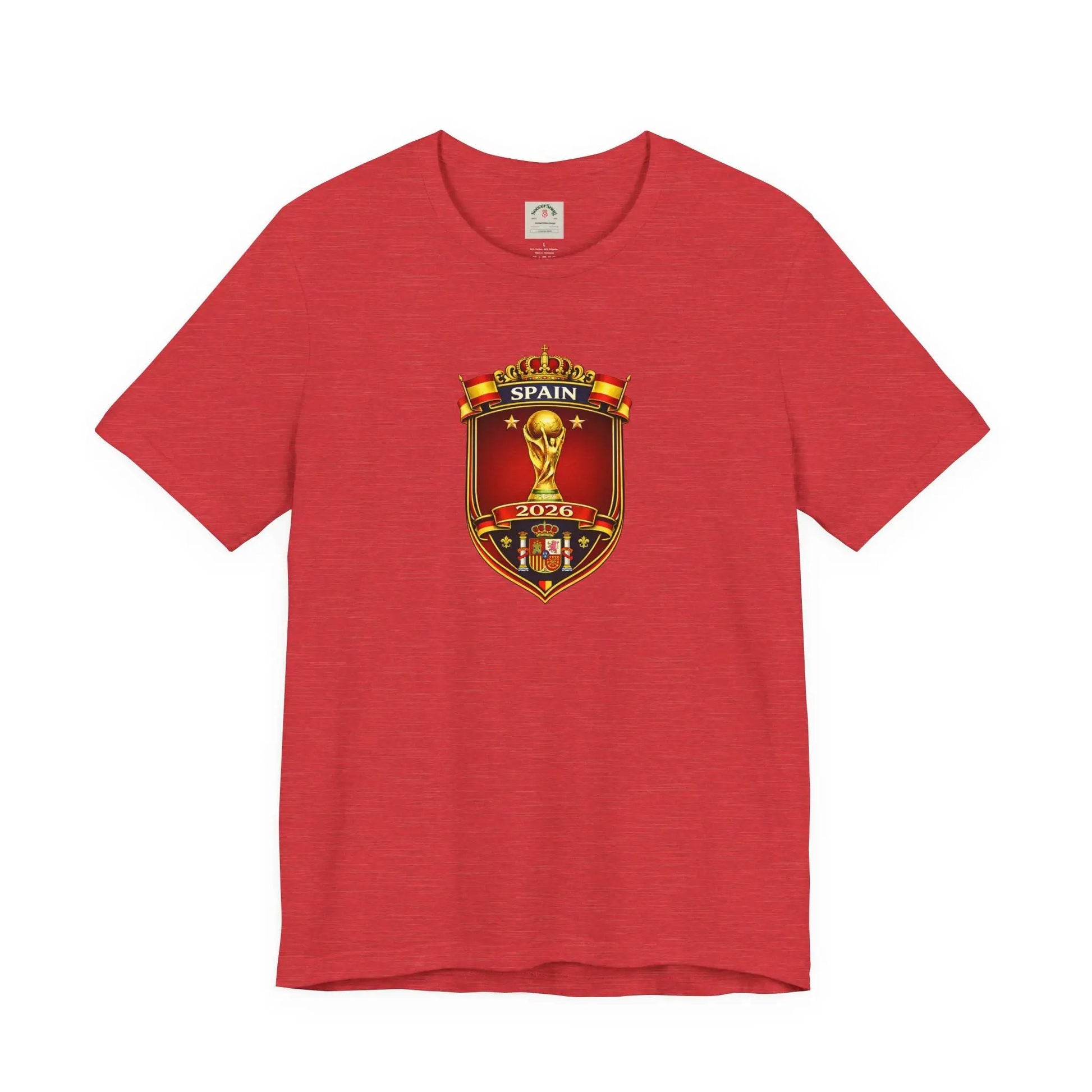 Spain World Cup Crest T‑Shirt — Soccer Fan Jersey Tee by Printify