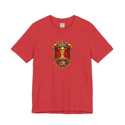 Spain World Cup Crest T‑Shirt — Soccer Fan Jersey Tee by Printify