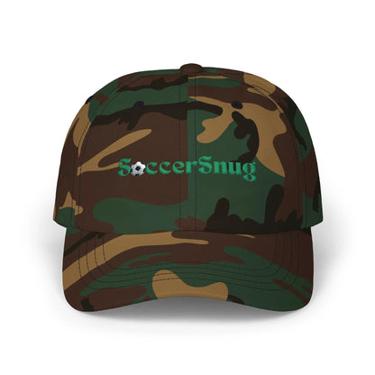 SoccerSnug Embroidered Dad Cap Casual Soccer Fan Baseball Hat by Printify