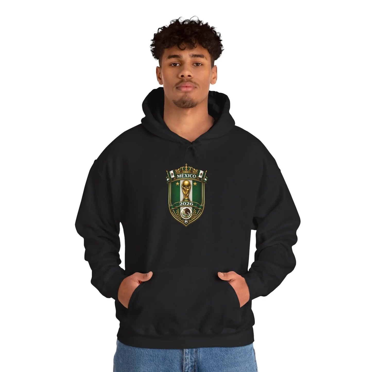 Mexico World Cup Slytherin Crest Hoodie Green Shield Pullover by Printify