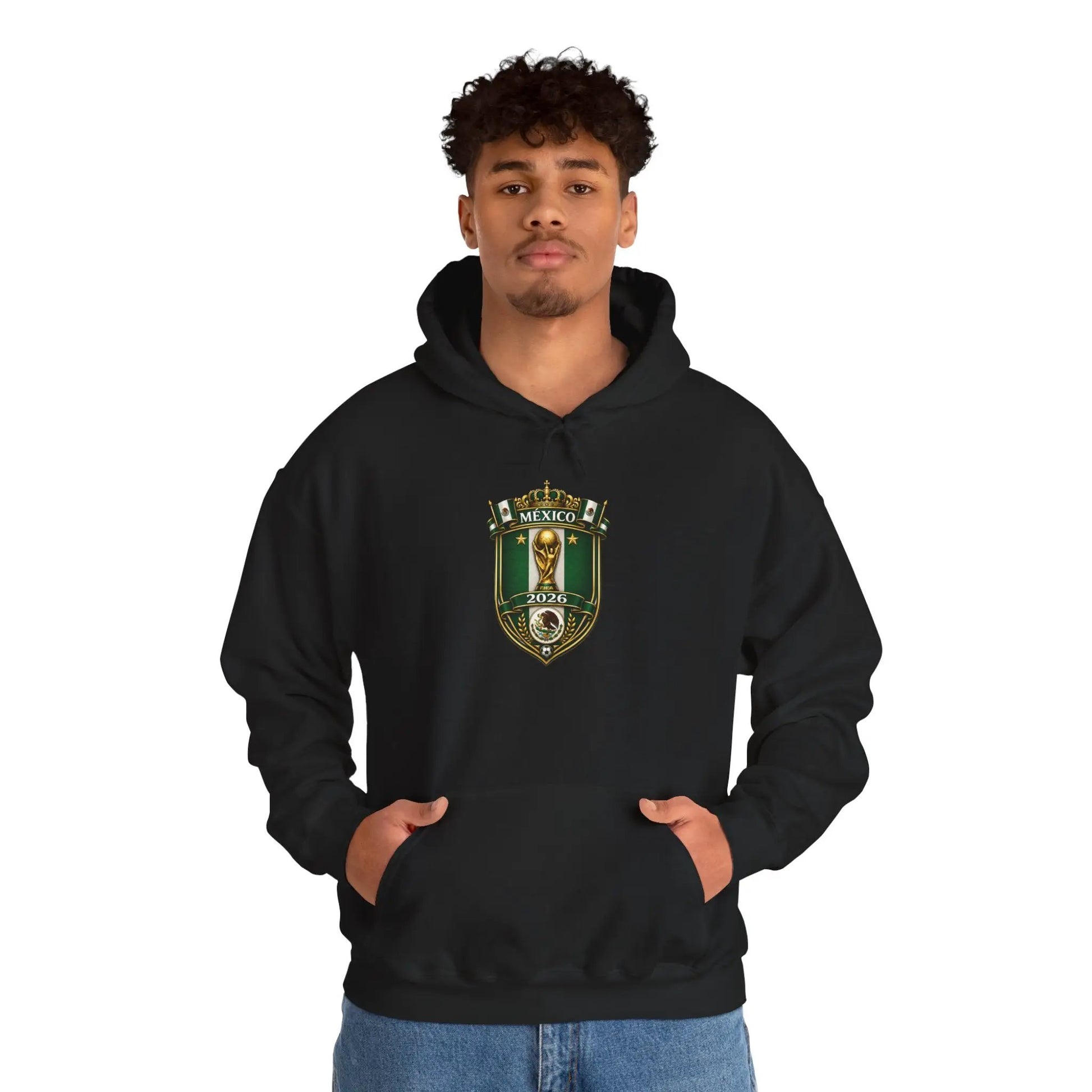 Mexico World Cup Slytherin Crest Hoodie Green Shield Pullover by Printify