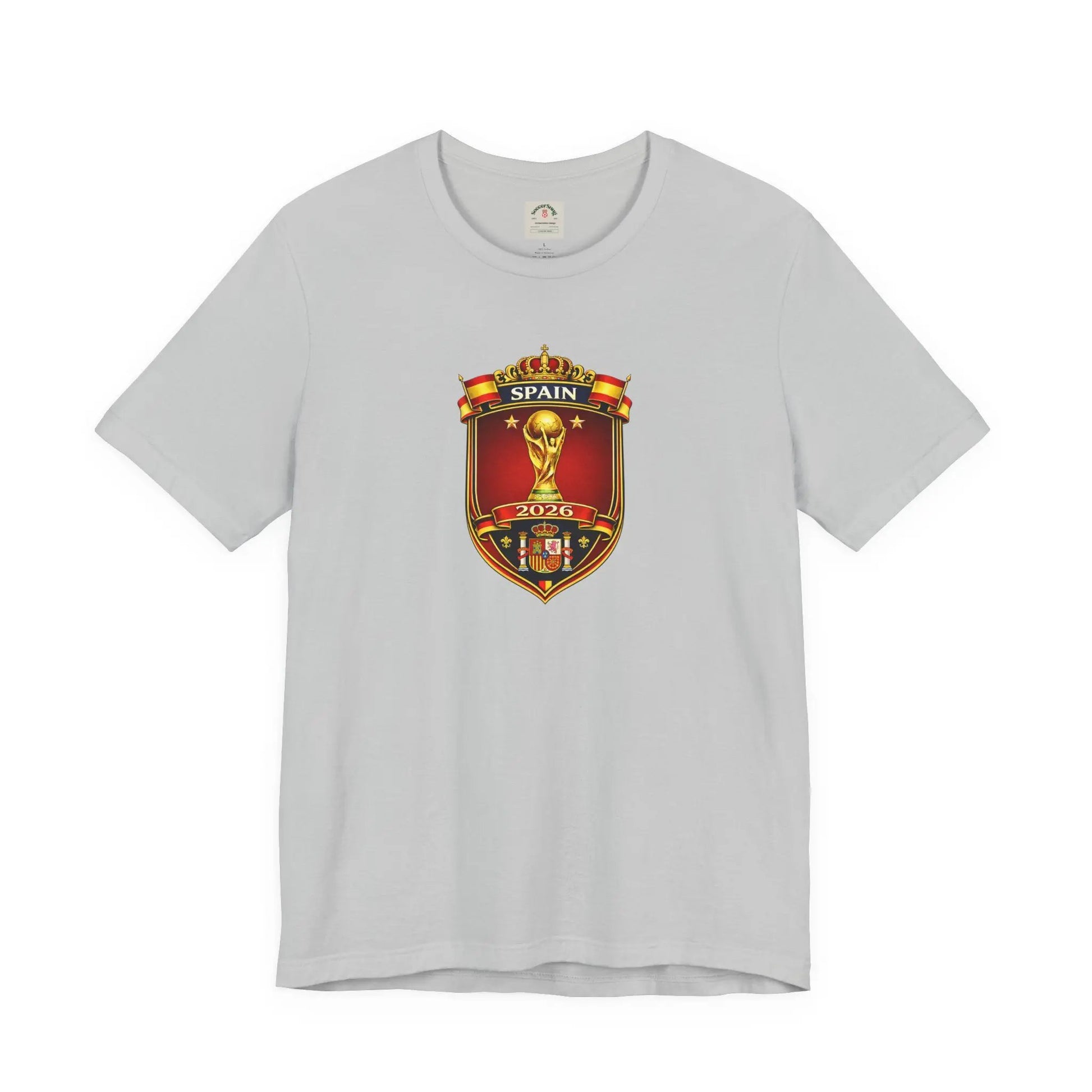 Spain World Cup Crest T‑Shirt — Soccer Fan Jersey Tee by Printify