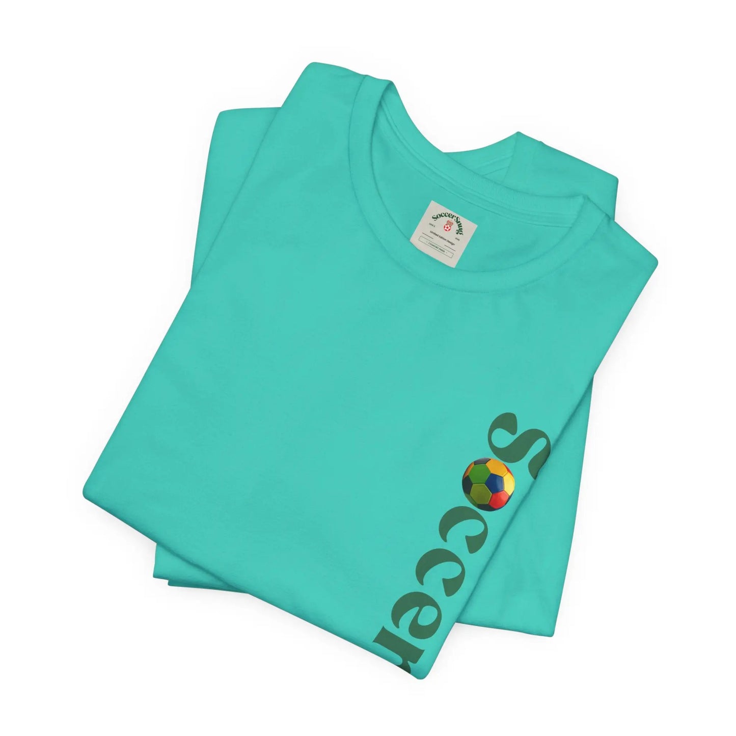 SoccerSnug Vertical Logo Tee Casual Soccer Fan Shirt by Printify