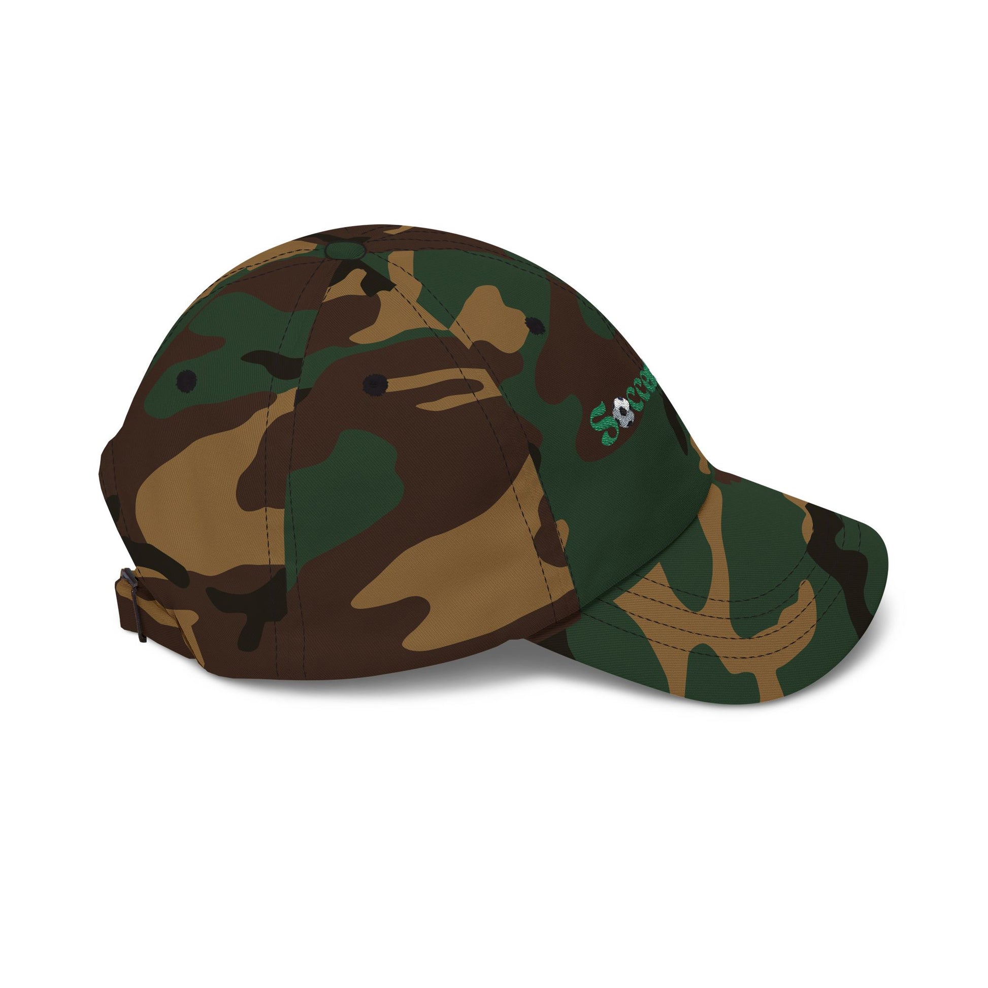 SoccerSnug Embroidered Dad Cap Casual Soccer Fan Baseball Hat by Printify