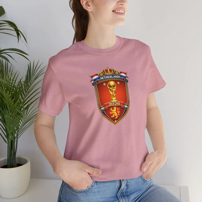 Netherlands World Cup 2026 Soccer Crest Tee Shirt Lions by Printify