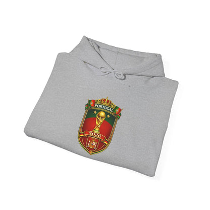 Portugal Football Crest Hoodie — Retro Soccer Emblem Sweatshirt by Printify