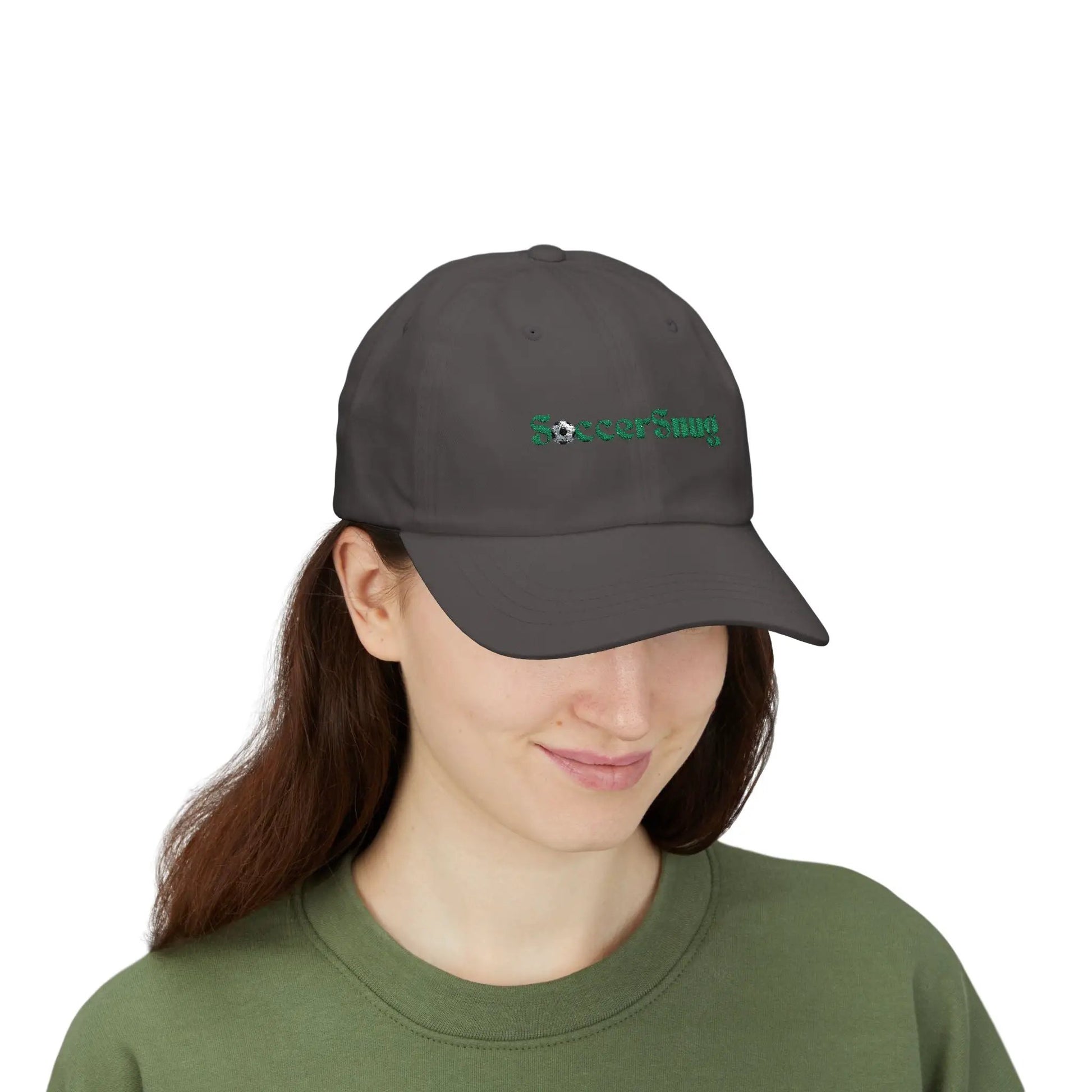 SoccerSnug Embroidered Dad Cap Casual Soccer Fan Baseball Hat by Printify