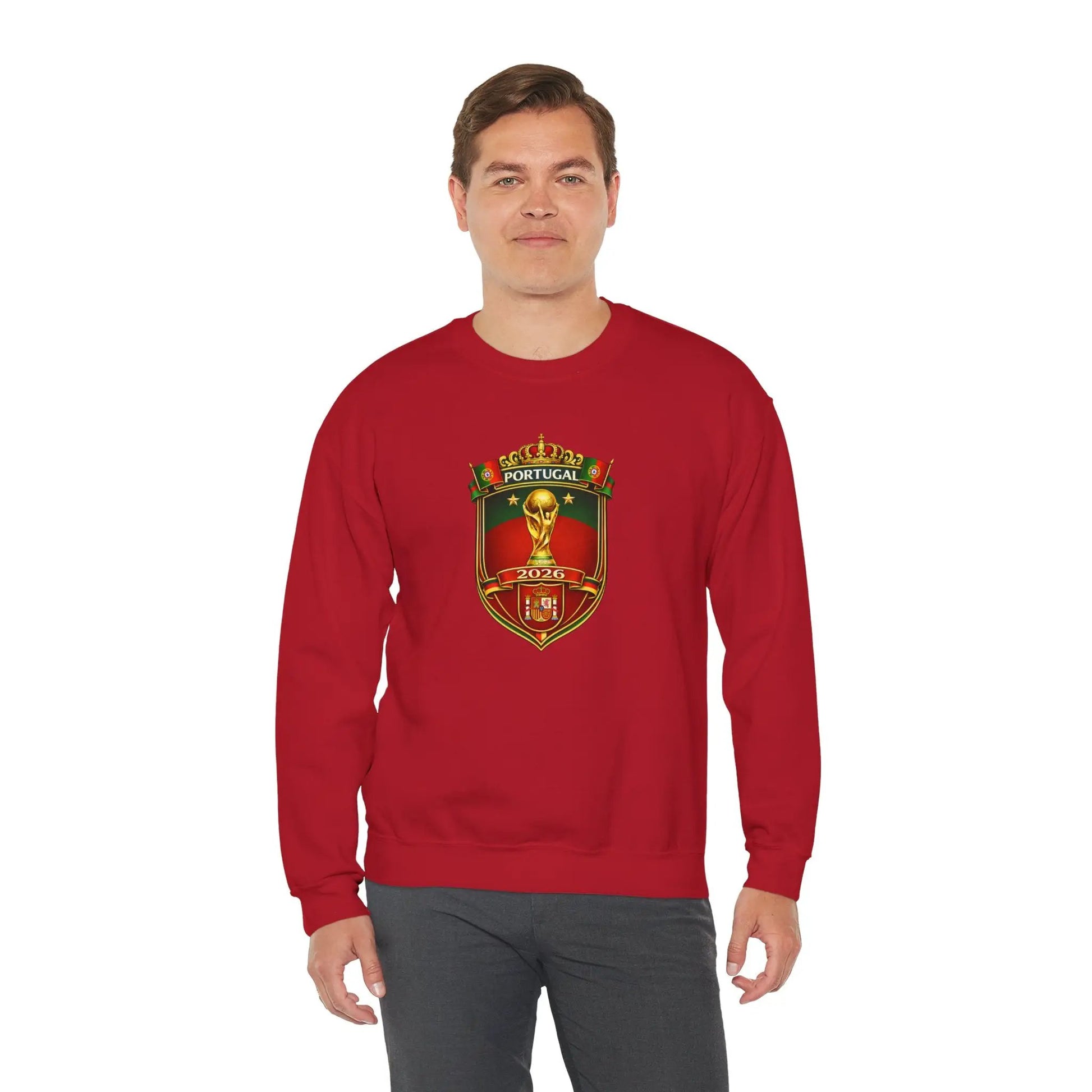 Portugal World Cup 2022 Crest Sweatshirt Midweight Fleece Crewneck by Printify