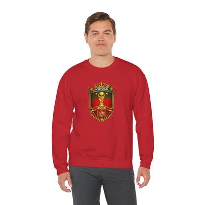 Portugal World Cup 2022 Crest Sweatshirt Midweight Fleece Crewneck by Printify