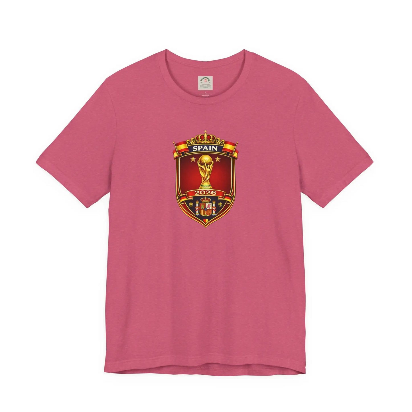 Spain World Cup Crest T‑Shirt — Soccer Fan Jersey Tee by Printify