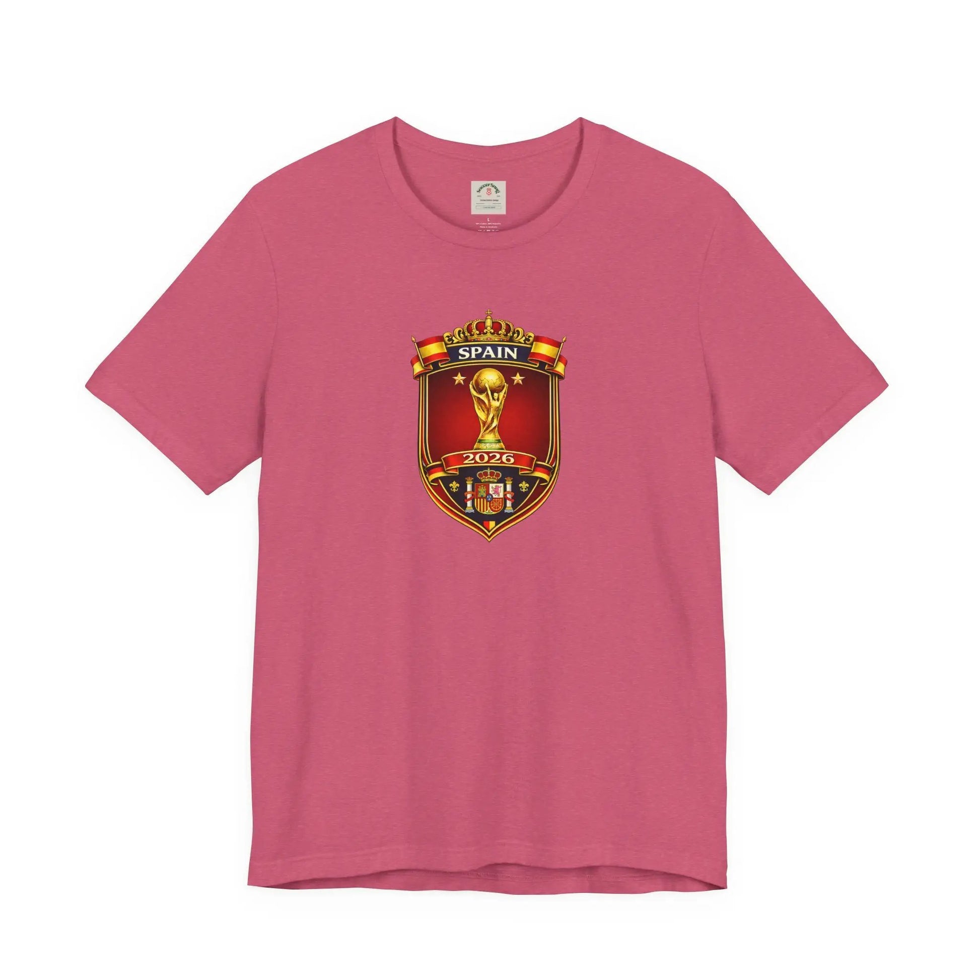 Spain World Cup Crest T‑Shirt — Soccer Fan Jersey Tee by Printify
