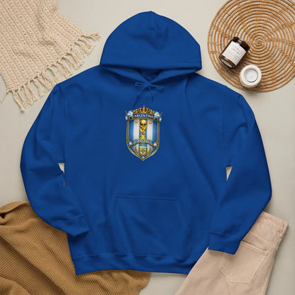Soccer Trophy Crest Hoodie - Champion Shield Football Pullover by Printify