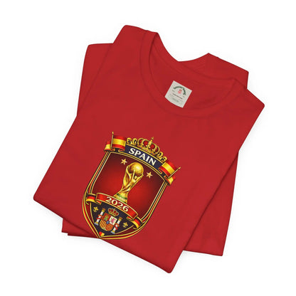 Spain World Cup Crest T‑Shirt — Soccer Fan Jersey Tee by Printify