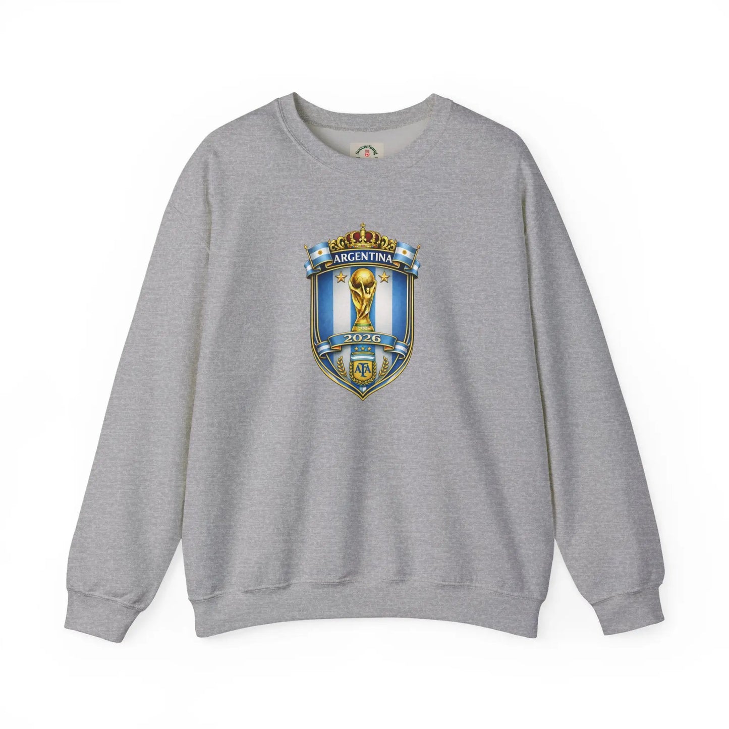 Argentina World Cup Crest Crewneck Sweatshirt by Printify