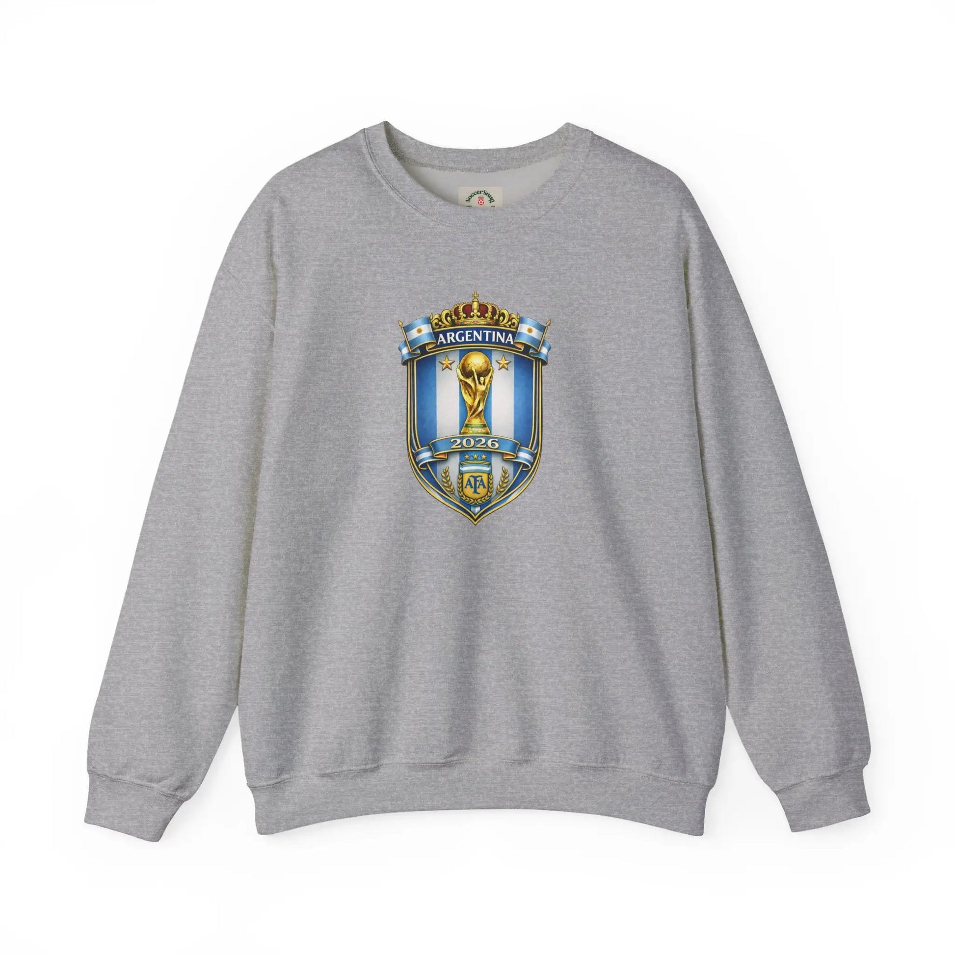 Argentina World Cup Crest Crewneck Sweatshirt by Printify