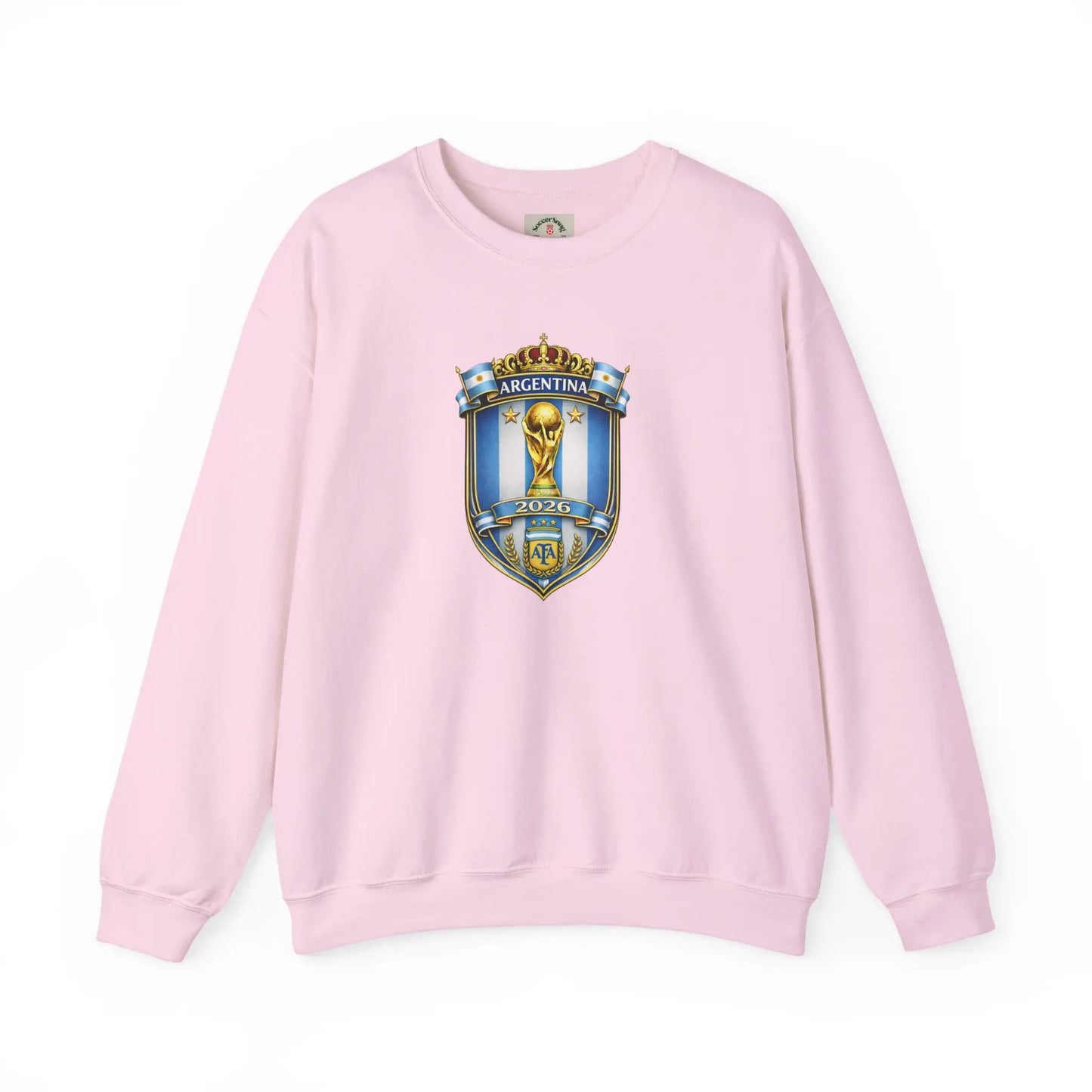 Argentina World Cup Crest Embroidered Crewneck Sweatshirt by Printify