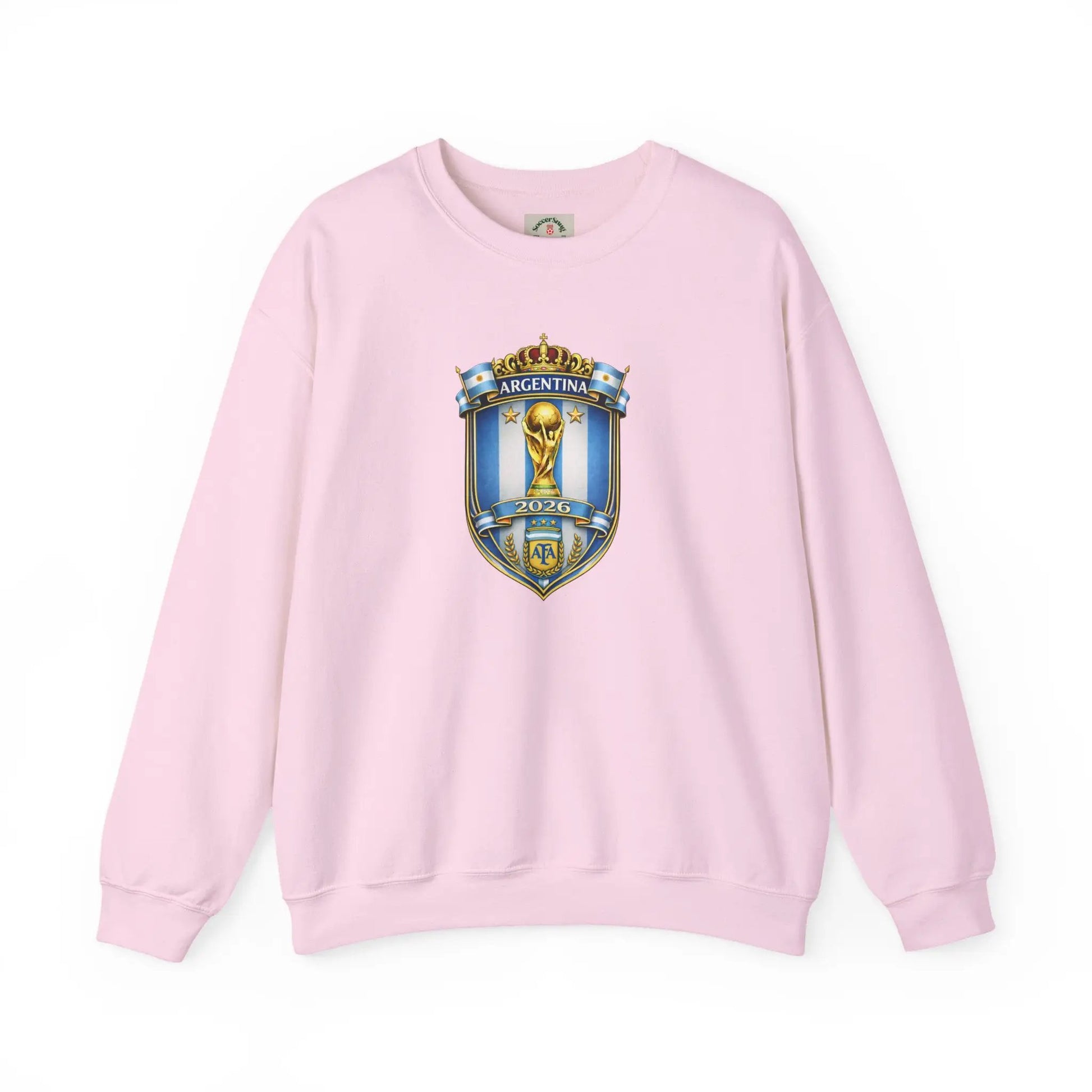 Argentina World Cup Crest Embroidered Crewneck Sweatshirt by Printify