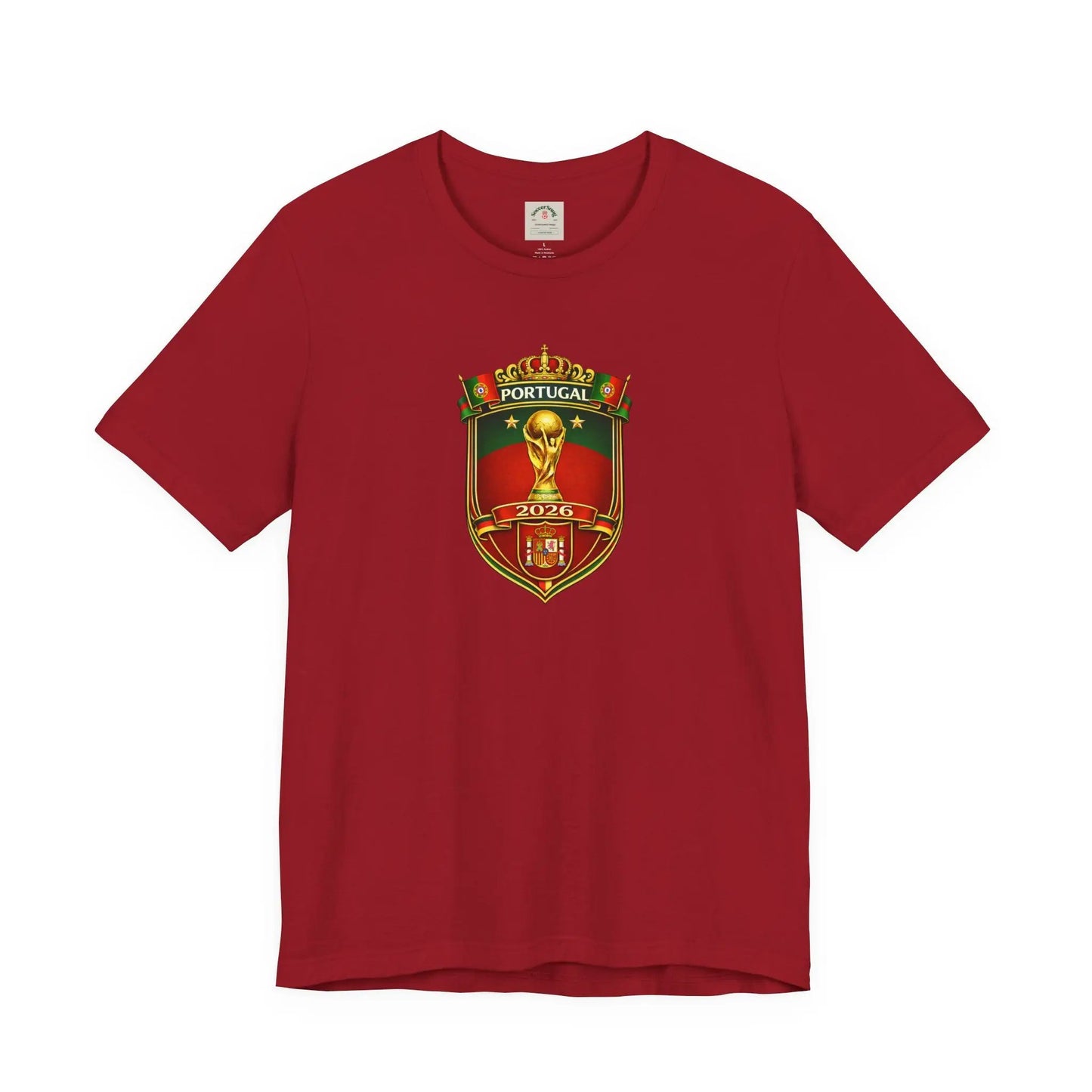 Portugal World Cup Soccer Crest Tee by Printify