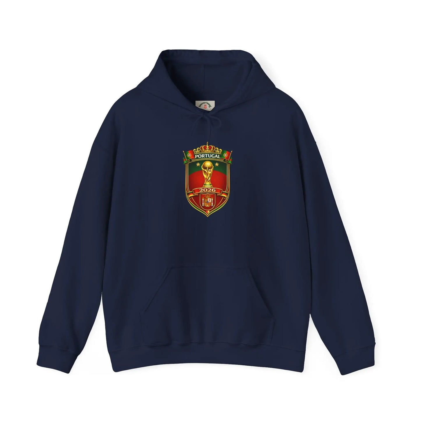 Portugal Football Crest Hoodie — Retro Soccer Emblem Sweatshirt by Printify