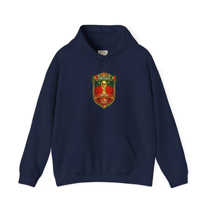 Portugal Football Crest Hoodie — Retro Soccer Emblem Sweatshirt by Printify