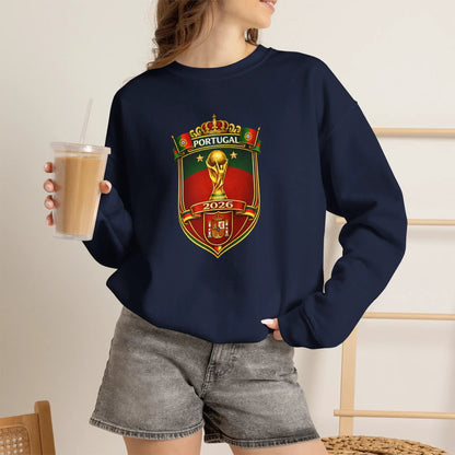 Portugal World Cup 2022 Crest Sweatshirt Midweight Fleece Crewneck by Printify