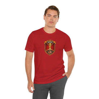 Spain World Cup Crest T‑Shirt — Soccer Fan Jersey Tee by Printify