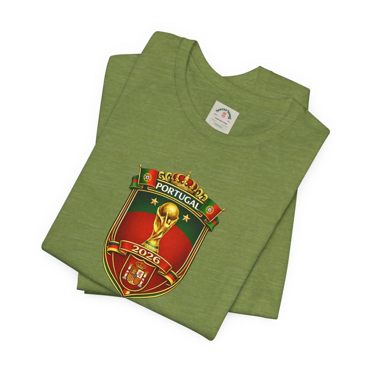 Portugal World Cup Soccer Crest Tee by Printify
