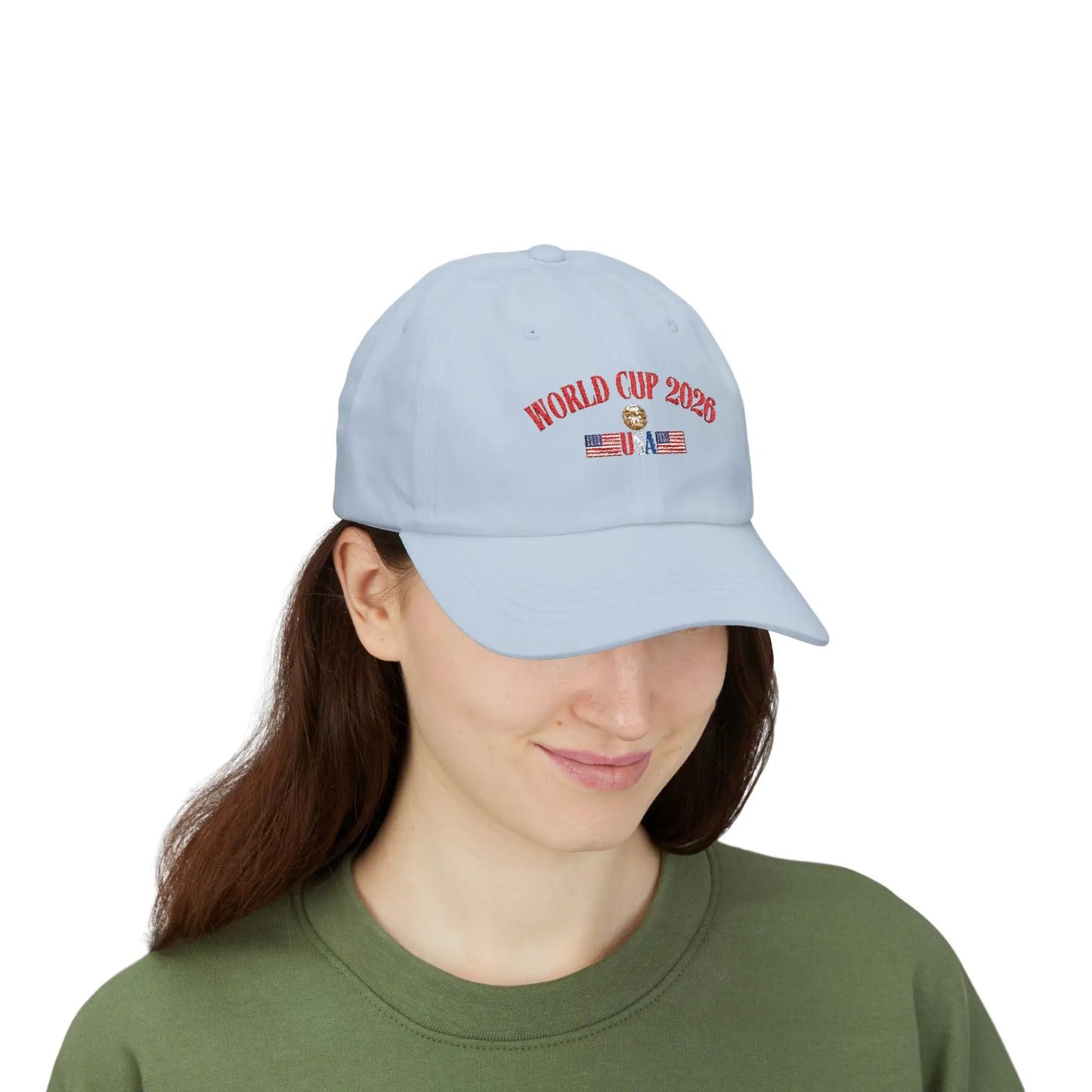 Classic Dad Cap World Cup 2026 USA Soccer Fan Hat With Precurved Visor by Printify