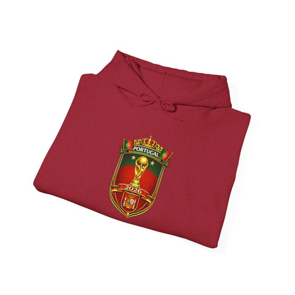 Portugal Football Crest Hoodie — Retro Soccer Emblem Sweatshirt by Printify