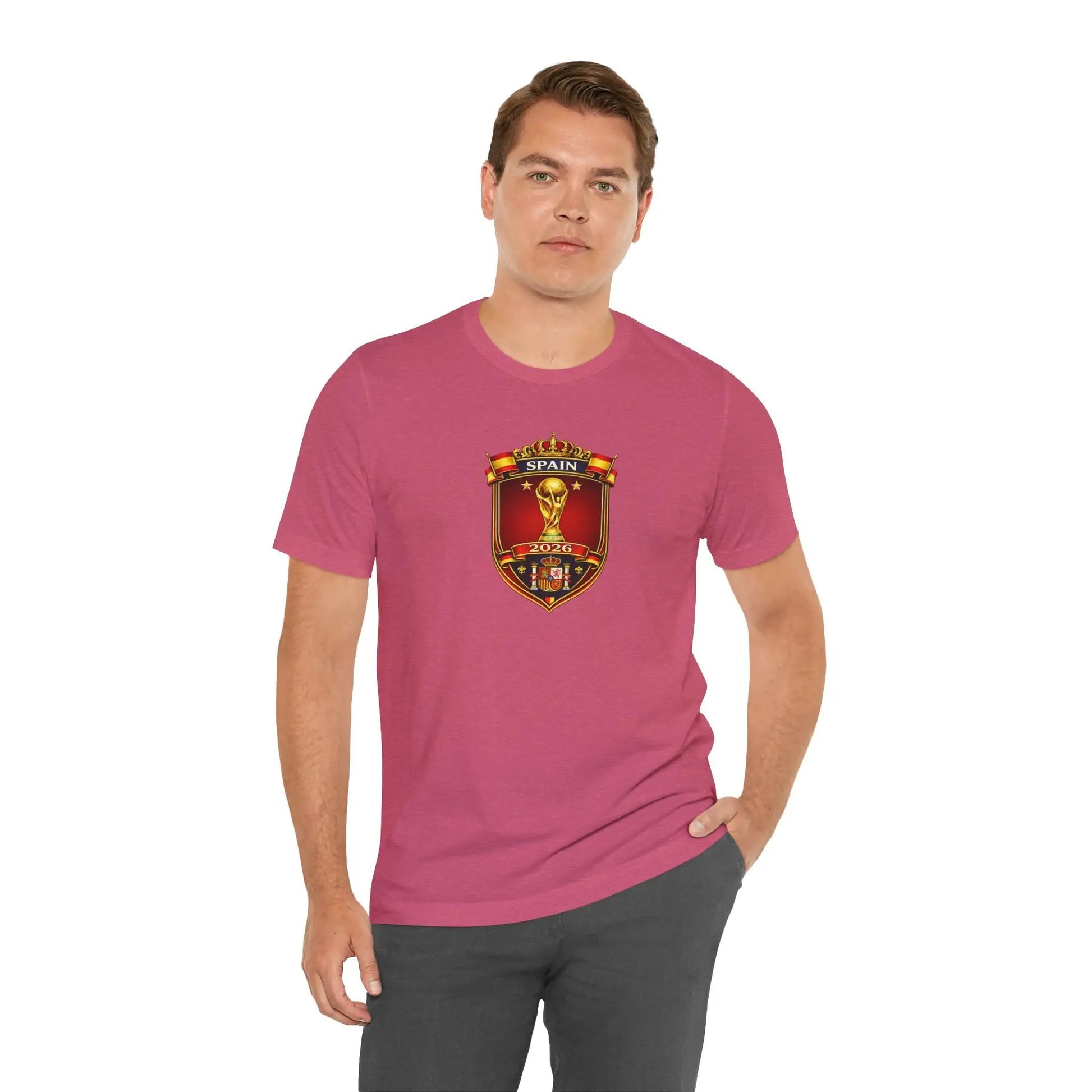 Spain World Cup Crest Soccer Fan Jersey Tee Official by Printify