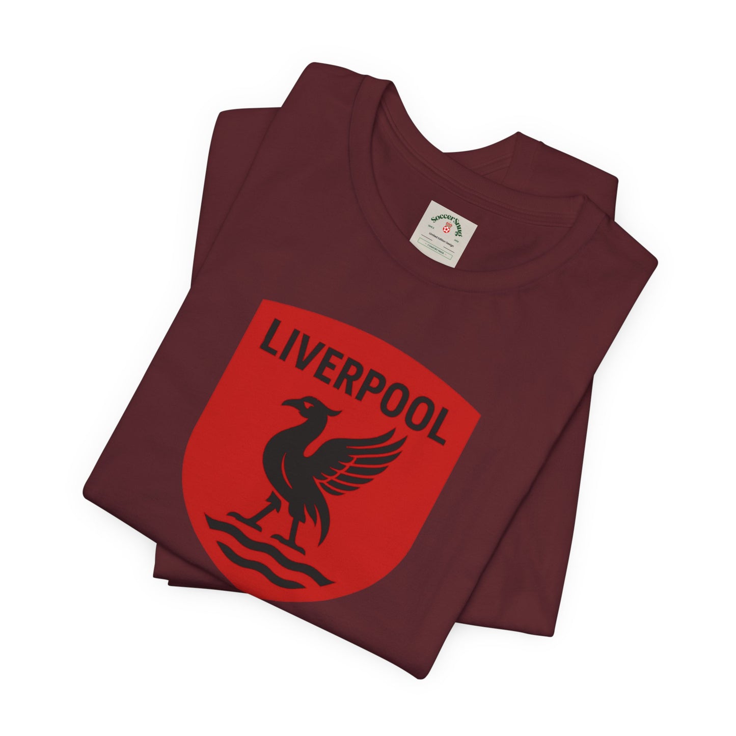 Liverpool Crest T Shirt Retro Red Shield Football Tee