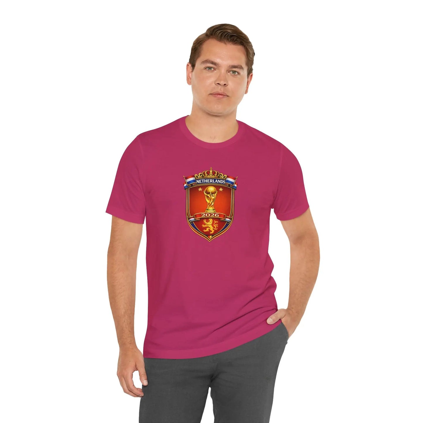 Netherlands World Cup 2026 Soccer Crest Tee Shirt Lions by Printify