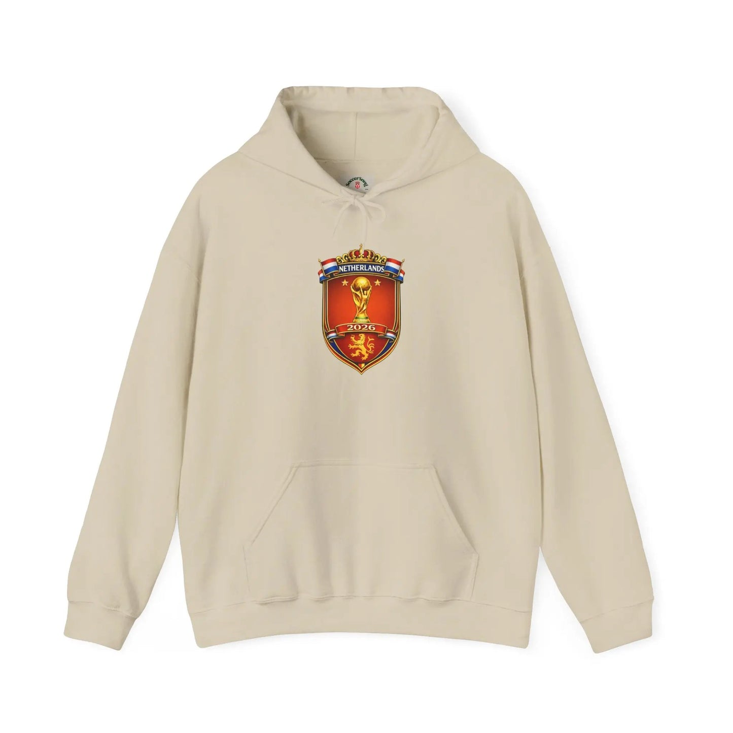 Netherland World Cup 2026 Crest Hoodie — Lion Shield Emblem Hooded Sweatshirt by Printify