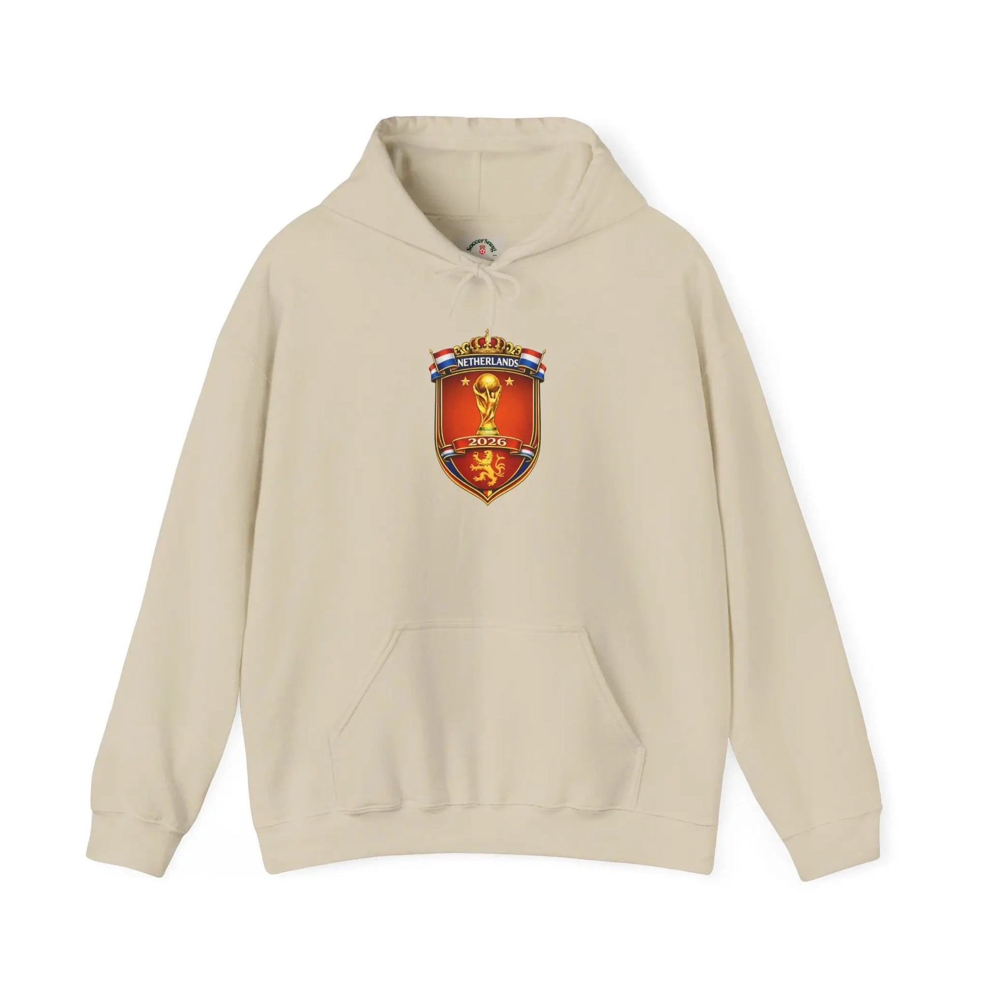 Netherland World Cup 2026 Crest Hoodie — Lion Shield Emblem Hooded Sweatshirt by Printify
