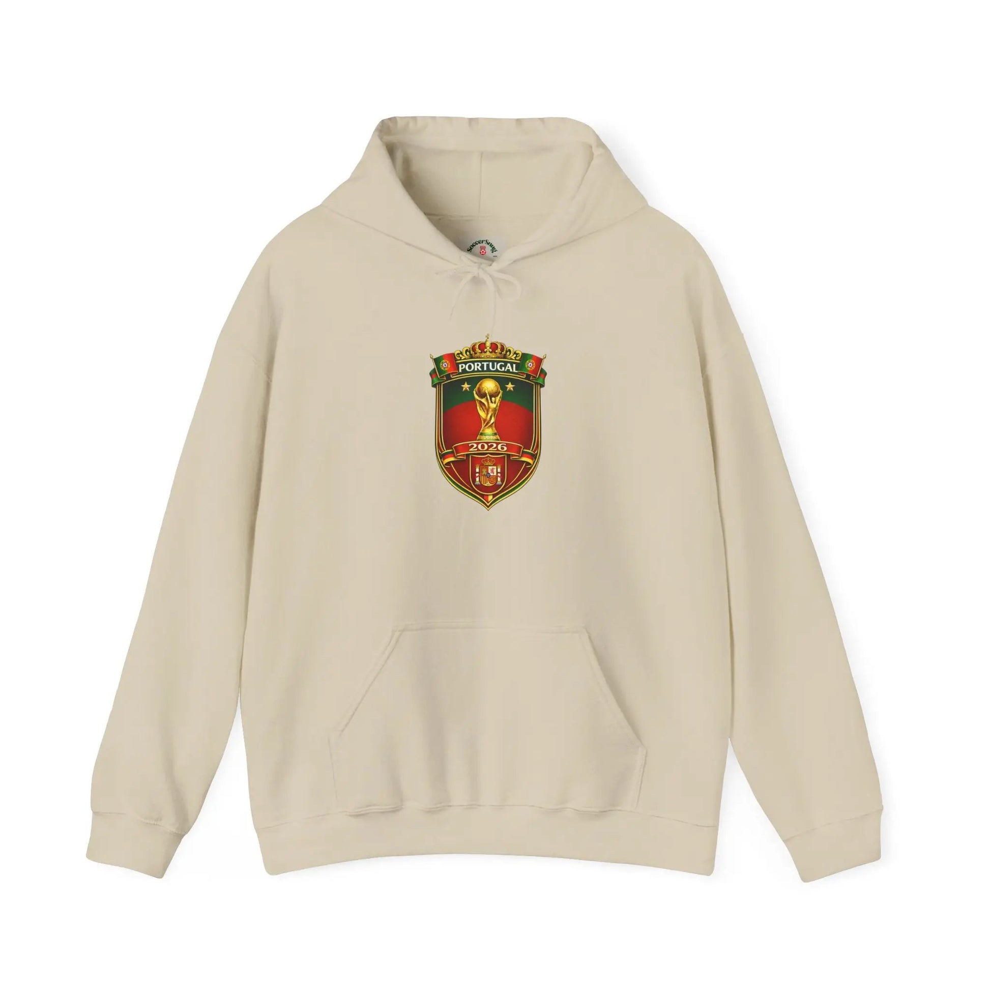 Portugal Football Crest Hoodie — Retro Soccer Emblem Sweatshirt by Printify