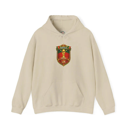Portugal Football Crest Hoodie — Retro Soccer Emblem Sweatshirt by Printify