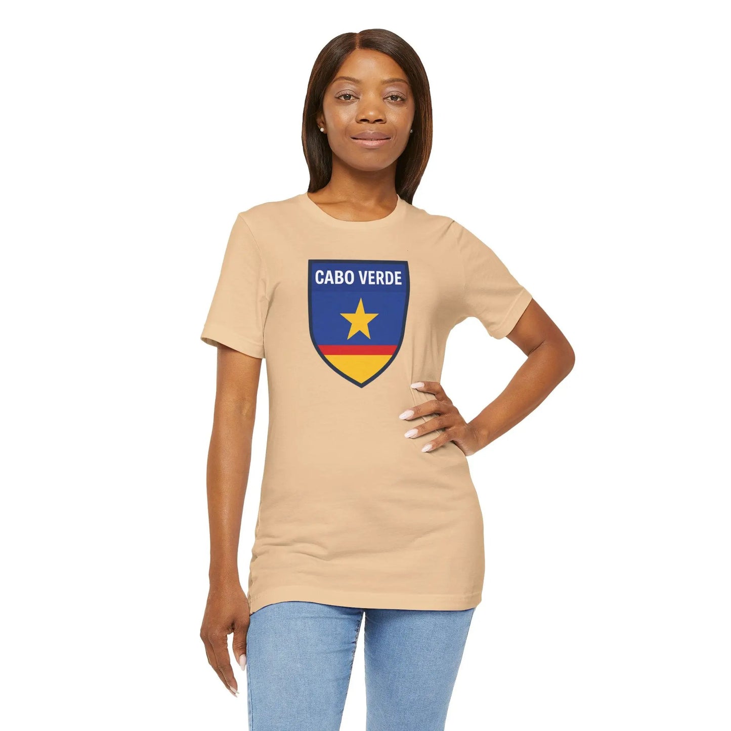 Cabo Verde Shield T‑Shirt — Cape Verde Pride Travel Tee by Printify