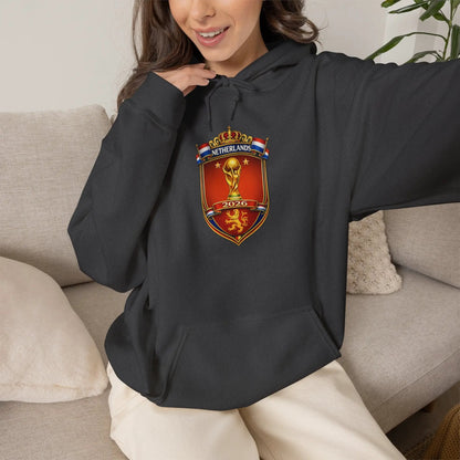 Netherlands World Cup 2026 Crest Hoodie Lion Shield Emblem Sweatshirt by Printify