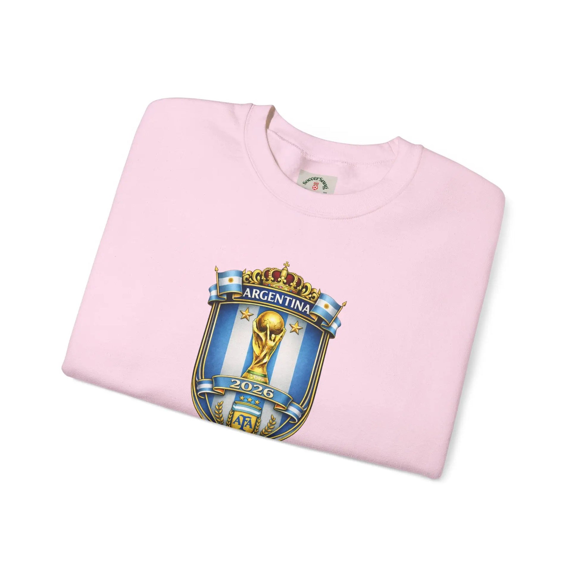 Argentina World Cup Crest Embroidered Crewneck Sweatshirt by Printify