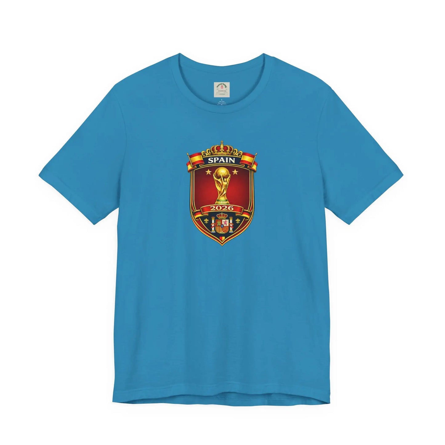 Spain World Cup Crest T‑Shirt — Soccer Fan Jersey Tee by Printify