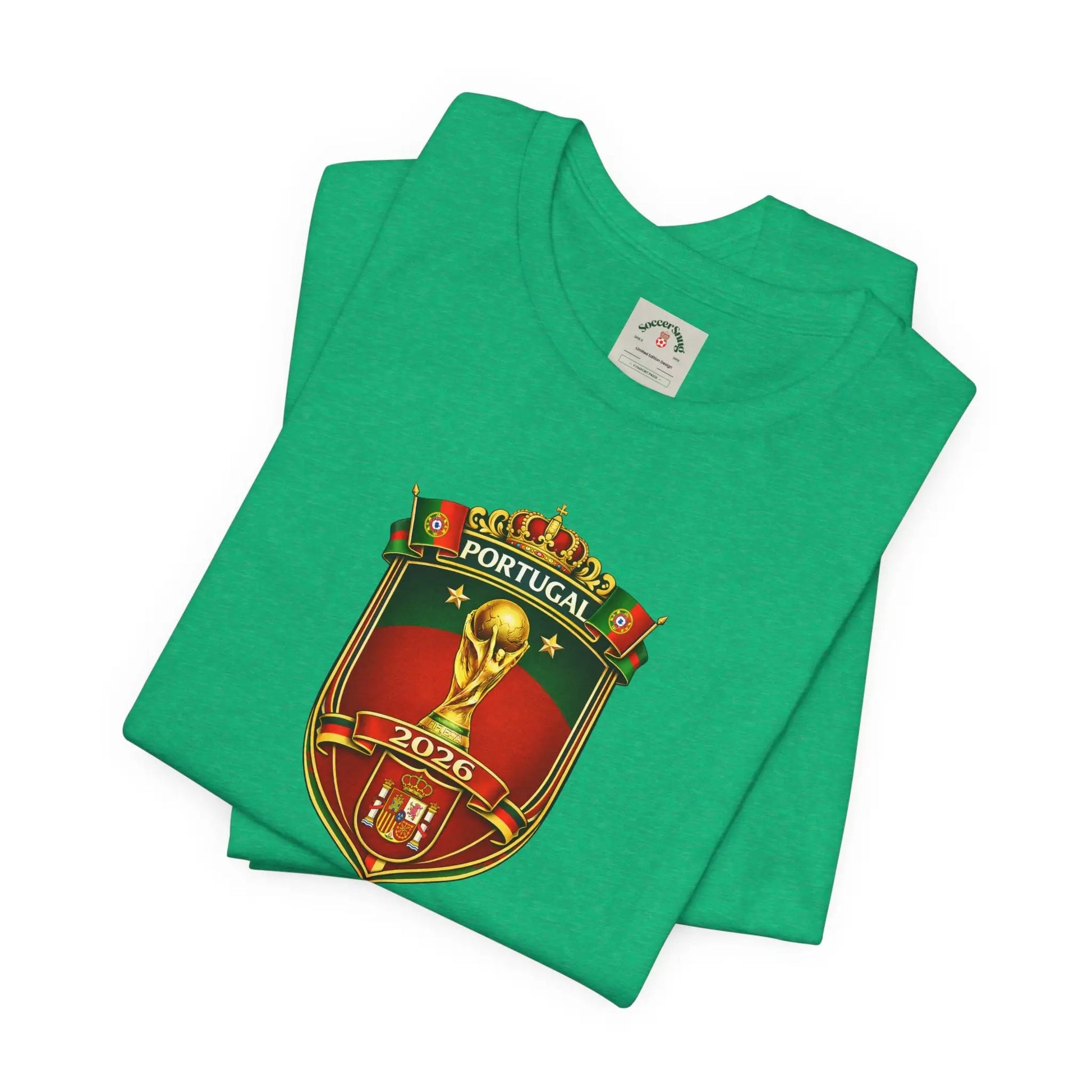 Portugal World Cup Soccer Crest Tee by Printify