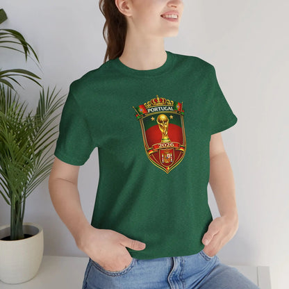 Portugal World Cup Soccer Crest Tee by Printify