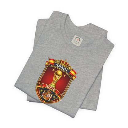 Spain World Cup Crest T‑Shirt — Soccer Fan Jersey Tee by Printify