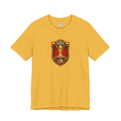 Spain World Cup Crest T‑Shirt — Soccer Fan Jersey Tee by Printify