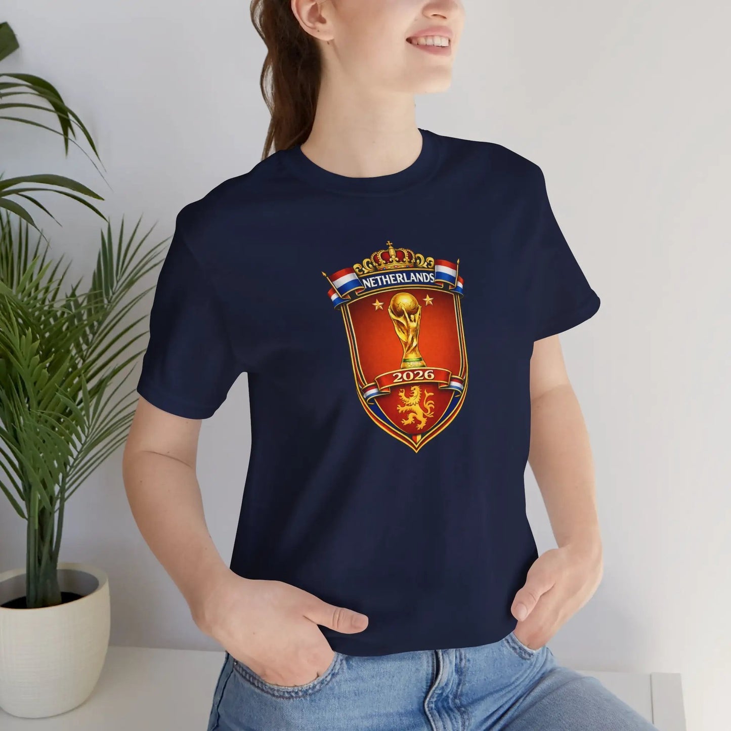 Netherlands World Cup 2026 Soccer Crest Tee Shirt Lions by Printify