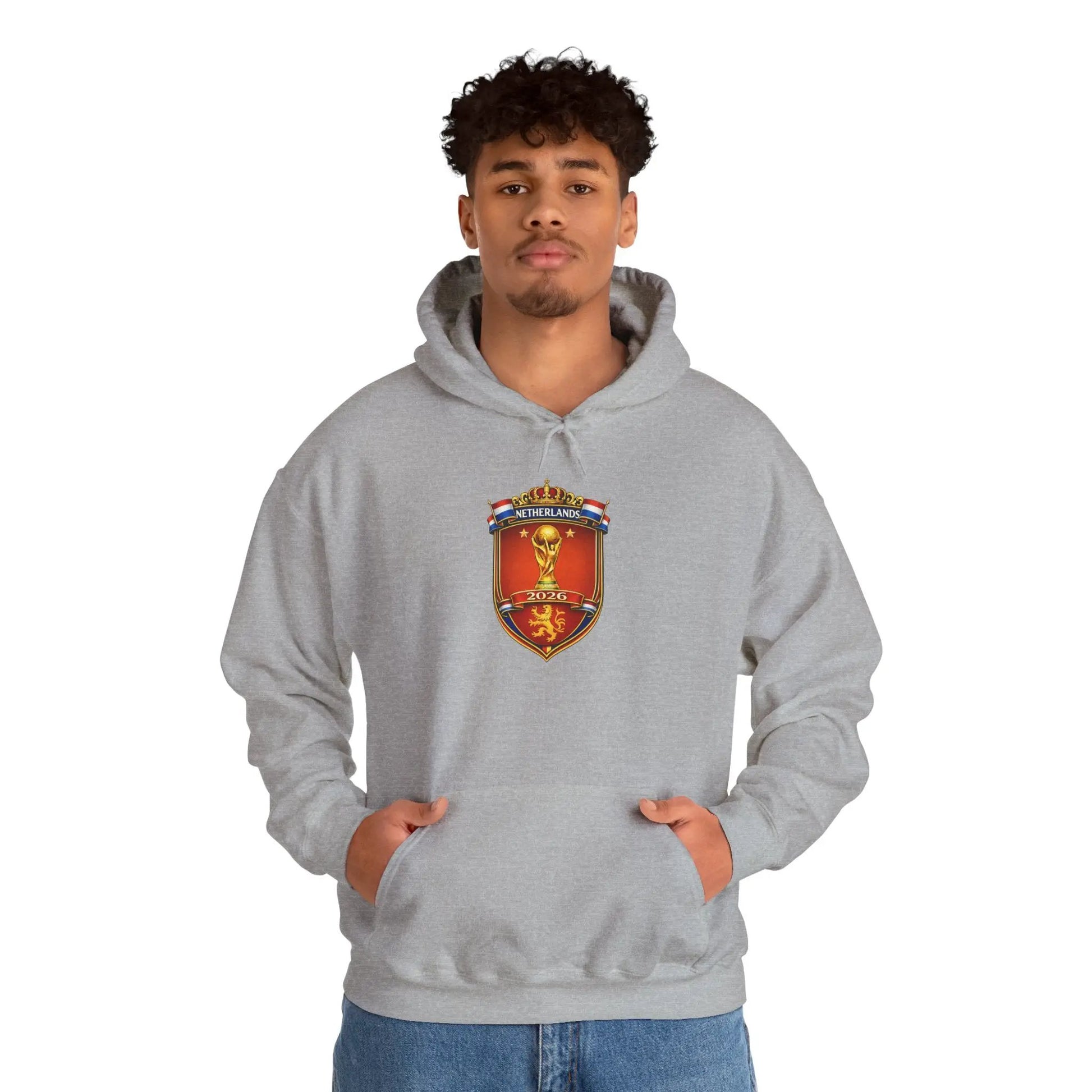 Netherland World Cup 2026 Crest Hoodie — Lion Shield Emblem Hooded Sweatshirt by Printify